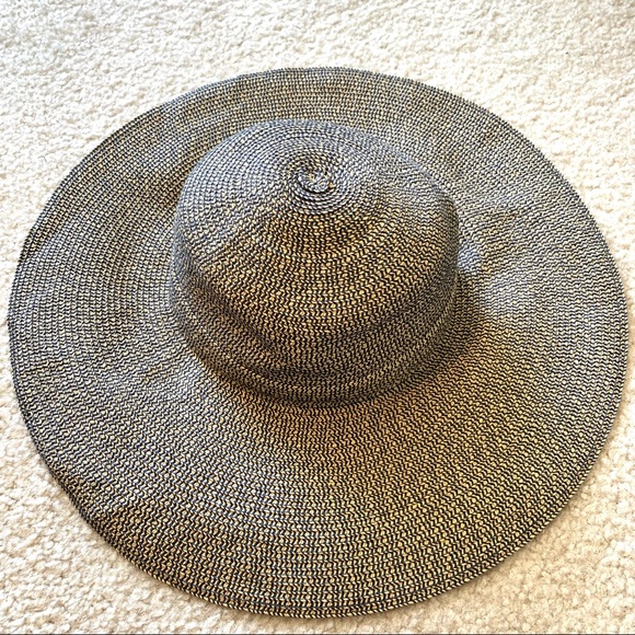D&Y Navy/Brown Combo 100% Paper Floppy Sun Hat - Picture 6 of 13
